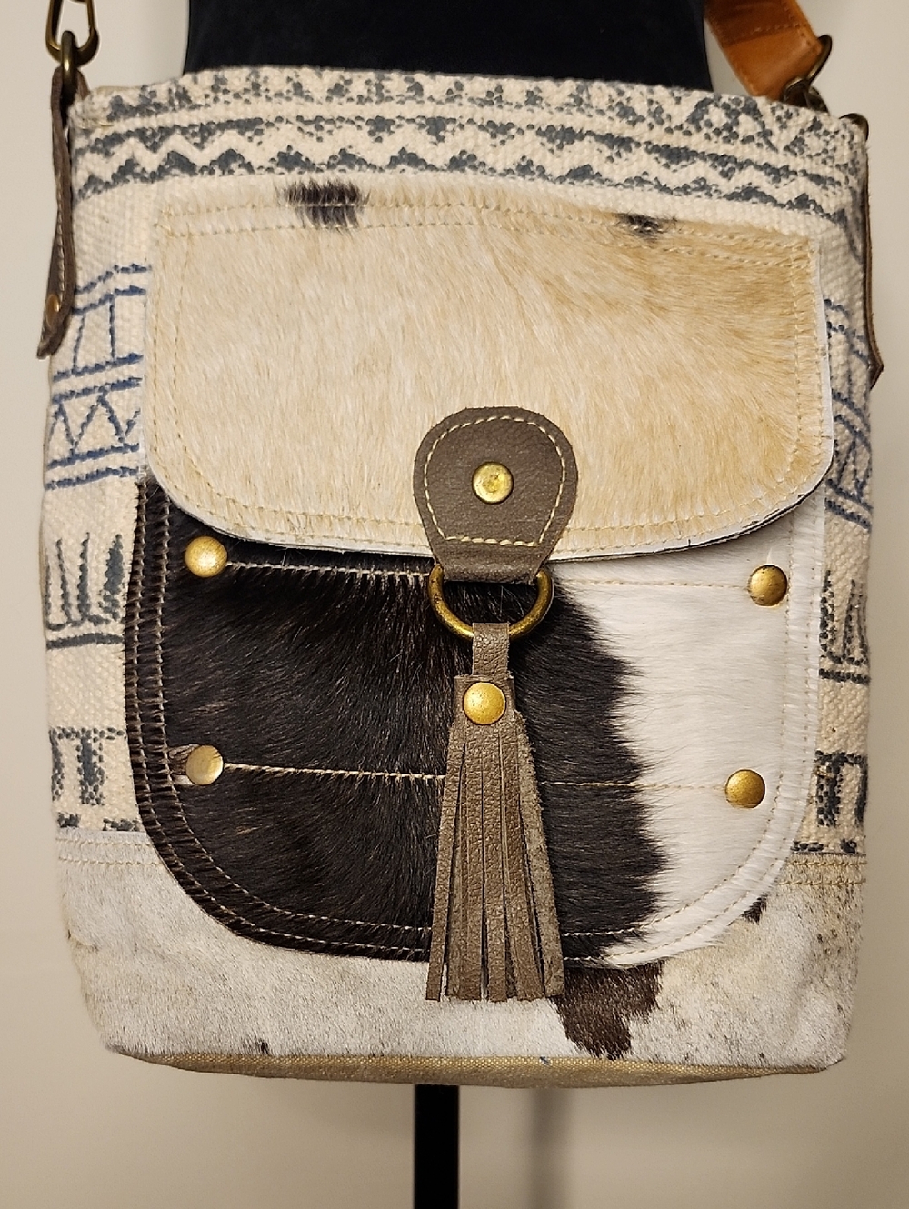Western Cowhide Crossbody Bag Boho Southwestern Boutique Purse NWOT